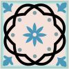 6" X 6" Sky Blue Mosaic Peel And Stick Removable Tiles