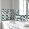 6" X 6" Sky Blue Mosaic Peel And Stick Removable Tiles