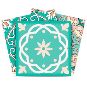 5" X 5" Aquamarine Mosaic Peel And Stick Removable Tiles