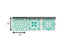 6" X 6" Aquamarine Mosaic Peel And Stick Removable Tiles