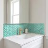 6" X 6" Aquamarine Mosaic Peel And Stick Removable Tiles