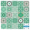 4" X 4" Green And White Mosaic Peel And Stick Removable Tiles