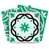 5" X 5" Green And White Mosaic Peel And Stick Removable Tiles