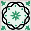 5" X 5" Green And White Mosaic Peel And Stick Removable Tiles