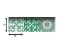 8" x 8" Green And White Vinyl Peel And Stick Removable Tiles