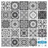 7" x 7" Black Gray And White Vinyl Peel And Stick Removable Tiles