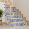 8" x 8" Blue And Gray Vinyl Peel And Stick Removable Tiles