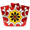 7" x 7" Red And White Vinyl Peel And Stick Removable Tiles