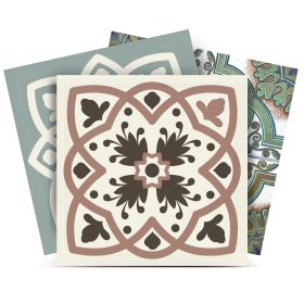 6" X 6" Vintage Sage Mosaic Peel And Stick Removable Tiles