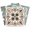6" X 6" Vintage Sage Mosaic Peel And Stick Removable Tiles