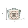 6" X 6" Vintage Sage Mosaic Peel And Stick Removable Tiles
