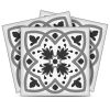 4" X 4" Charcoal And White Scroll Peel And Stick Removable Tiles