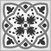 5" X 5" Charcoal And White Scroll Peel And Stick Removable Tiles