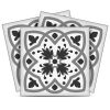 5" X 5" Charcoal And White Scroll Peel And Stick Removable Tiles
