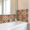 4" X 4" Shades Of Brown Mosaic Peel And Stick Removable Tiles