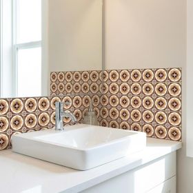 5" X 5" Shades Of Brown Mosaic Peel And Stick Removable Tiles