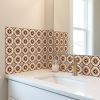 6" X 6" Shades Of Brown Mosaic Peel And Stick Removable Tiles