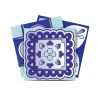 6" X 6" Vintage Turq Blue And White Peel And Stick Removable Tiles