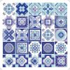 6" X 6" Vintage Turq Blue And White Peel And Stick Removable Tiles