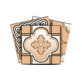 6" X 6" Shades Of Taupe Mosaic Peel And Stick Removable Tiles