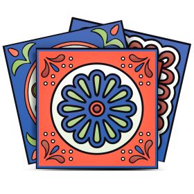 6" X 6" Mediterra Terra Cotta Mosaic Peel And Stick Removable Tiles