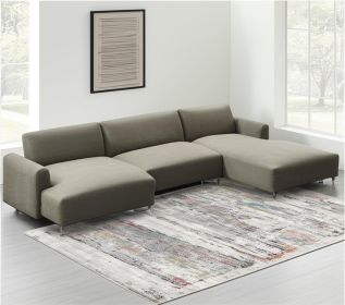8' X 11' Gray Abstract Irregular Blocks Area Rug