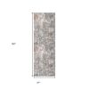 2' X 10' Gray And Ivory Abstract Runner Rug