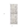 2' X 10' Gray And Ivory Distressed Runner Rug