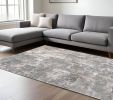 8' X 11' Gray Abstract Pattern Area Rug
