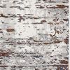 7' X 10' Gray And Brown Abstract Scraped Area Rug