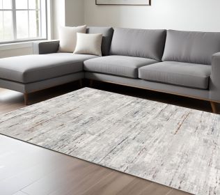 7' X 10' Grey Abstract Area Rug