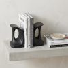 Set of Two 6" Black Metal Decorative Bookends