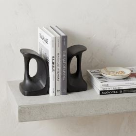 Set of Two 6" Black Metal Decorative Bookends