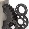 Set of Two Matte Black Industrial Cog Bookends