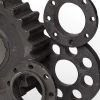 Set of Two Matte Black Industrial Cog Bookends