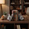 Set of Two 6" Silver Metal Dog Decorative Bookends