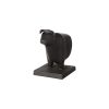 Set of Two 7" Black Fabric Bull Decorative Bookends