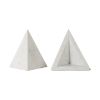 Set of Two White Marble Decorative Bookends