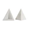 Set of Two White Marble Decorative Bookends