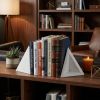Set of Two White Marble Decorative Bookends