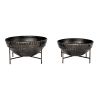 Set of Two Black Metal Decorative Bowl