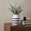 7" Blue And White Cylinder Ceramic Urns Jars
