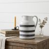 9" Blue And White Cylinder Ceramic Urns Jars