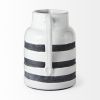 9" Blue And White Cylinder Ceramic Urns Jars