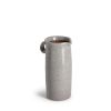 9" Gray Cylinder Ceramic Urns Jars