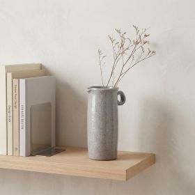9" Gray Cylinder Ceramic Urns Jars