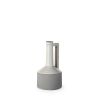 9" Gray And White Ceramic Cylinder Table Vase