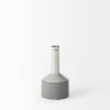 9" Gray And White Ceramic Cylinder Table Vase