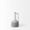 9" Gray And White Ceramic Cylinder Table Vase