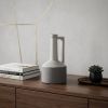 9" Gray And White Ceramic Cylinder Table Vase